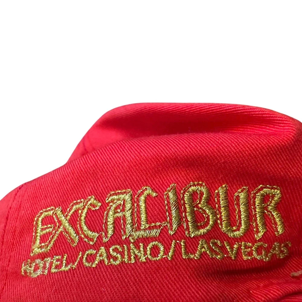Excalibur Hotel Casino Las Vegas Red Snapback Hat Knight Jousting Embroidered